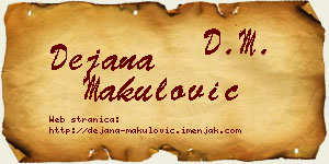 Dejana Makulović vizit kartica